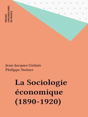 cover image of La Sociologie économique (1890-1920)